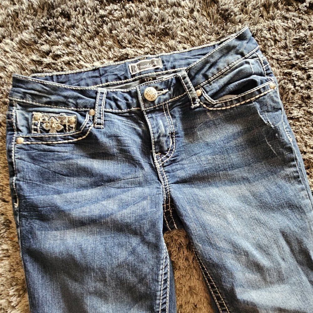 Women's Juniors Soundgirl Bootcut Jeans Medium Wash size 1 / 2 - Picture 4 of 9